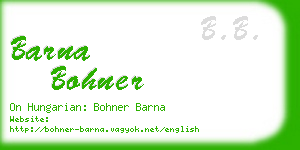 barna bohner business card